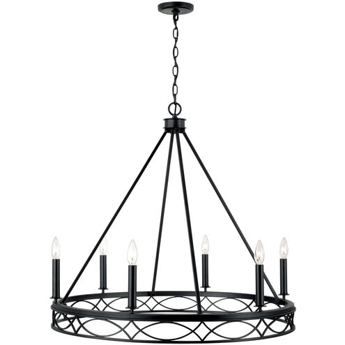 Avery 6 Light 32 inch Matte Black Chandelier Ceiling Light
