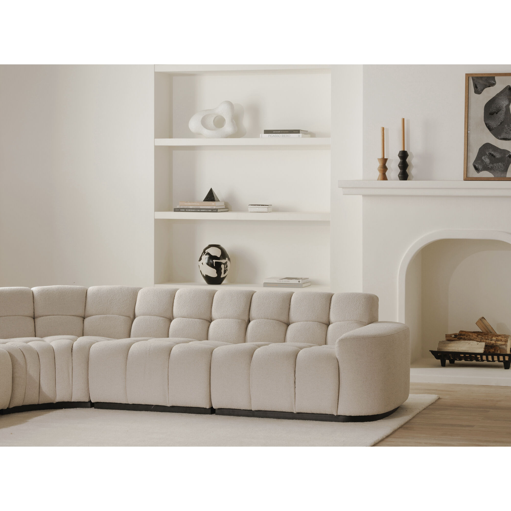 Roman Beige L-Shaped Sectional