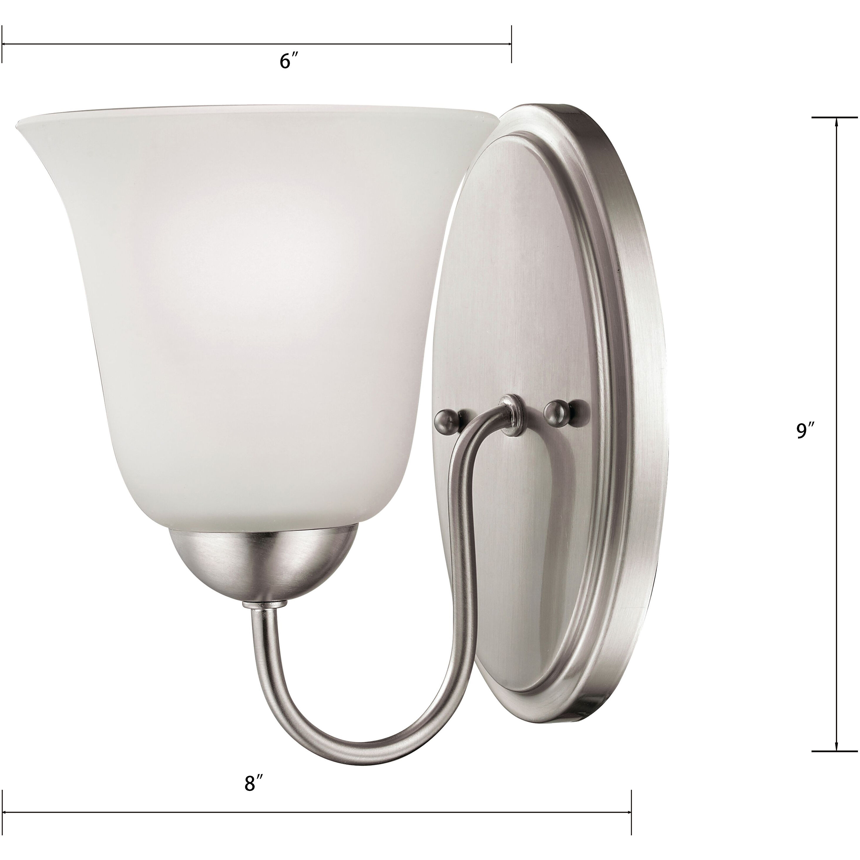 Conway 1 Light 8 inch Brushed Nickel Vanity Light Wall Light