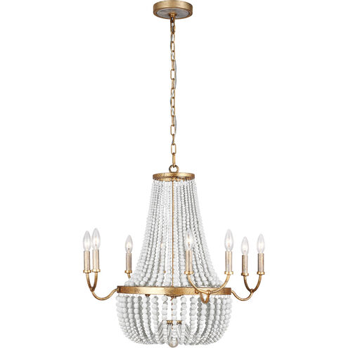 Marielle 8 Light 25.38 inch Antique Gild Chandelier Ceiling Light, Medium