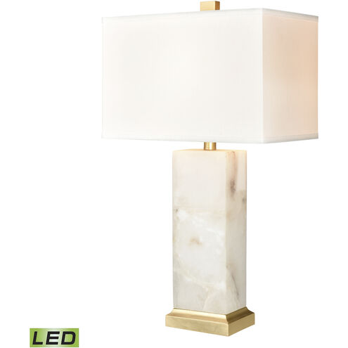 Helain 27 inch 9 watt White with Gold Leaf Table Lamp Portable Light