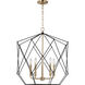 Zarra 5 Light 23 inch Satin Brass Pendant Ceiling Light