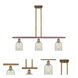 Ballston Caledonia LED 36 inch Brushed Brass Island Light Ceiling Light in Mouchette Glass, Ballston