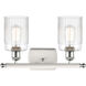 Ballston Hadley 2 Light 16 inch White and Polished Chrome Bath Vanity Light Wall Light in Clear Glass, Ballston