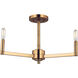 Fullton 3 Light 20 inch Satin Brass Semi-Flush Mount Ceiling Light