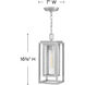 Coastal Elements Republic LED 7 inch Satin Nickel Outdoor Hanging Lantern, Estate Series