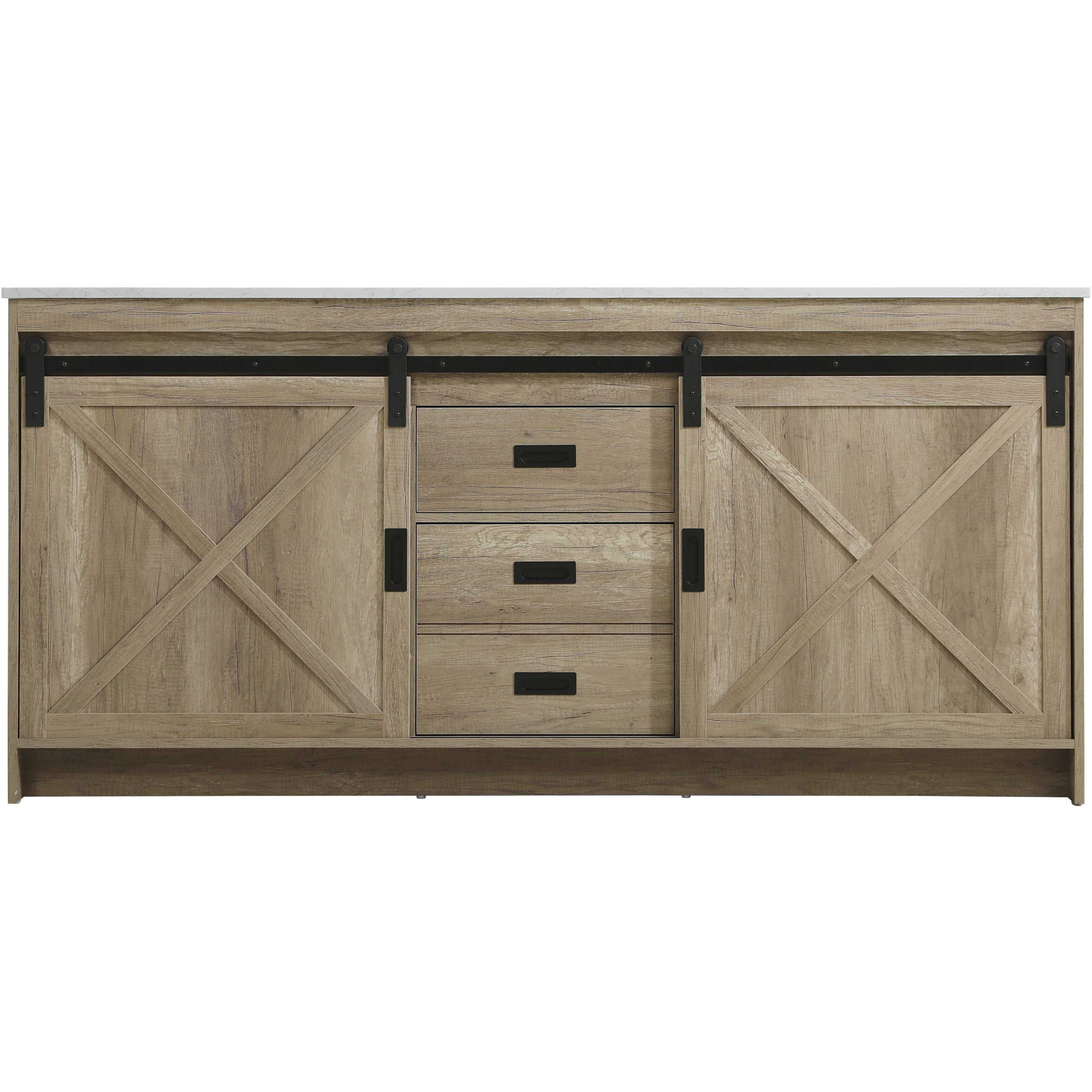 Austin 72 X 34 inch Natural Oak Bathroom Vanity Cabinet