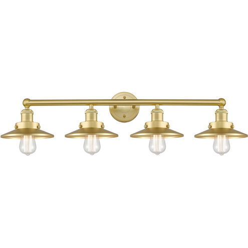 Railroad 4 Light 35 inch Satin Gold Bath Vanity Light Wall Light