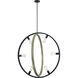 Augusta 6 Light 33.63 inch Black and Wood Pendant Ceiling Light