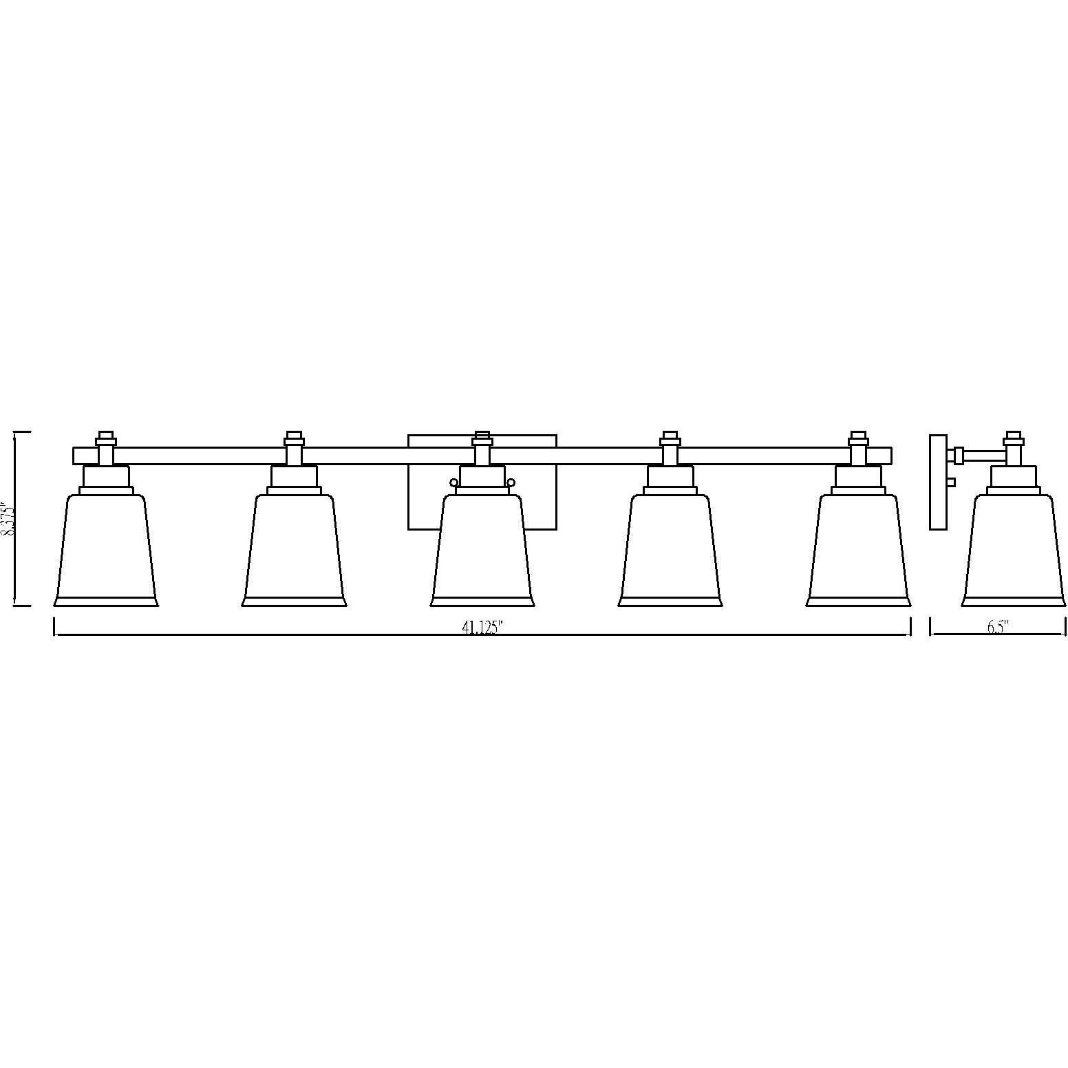 Bohin 5 Light 41.25 inch Chrome Vanity Wall Light