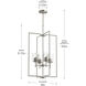 Replay 4 Light 18 inch Brushed Nickel Pendant Ceiling Light