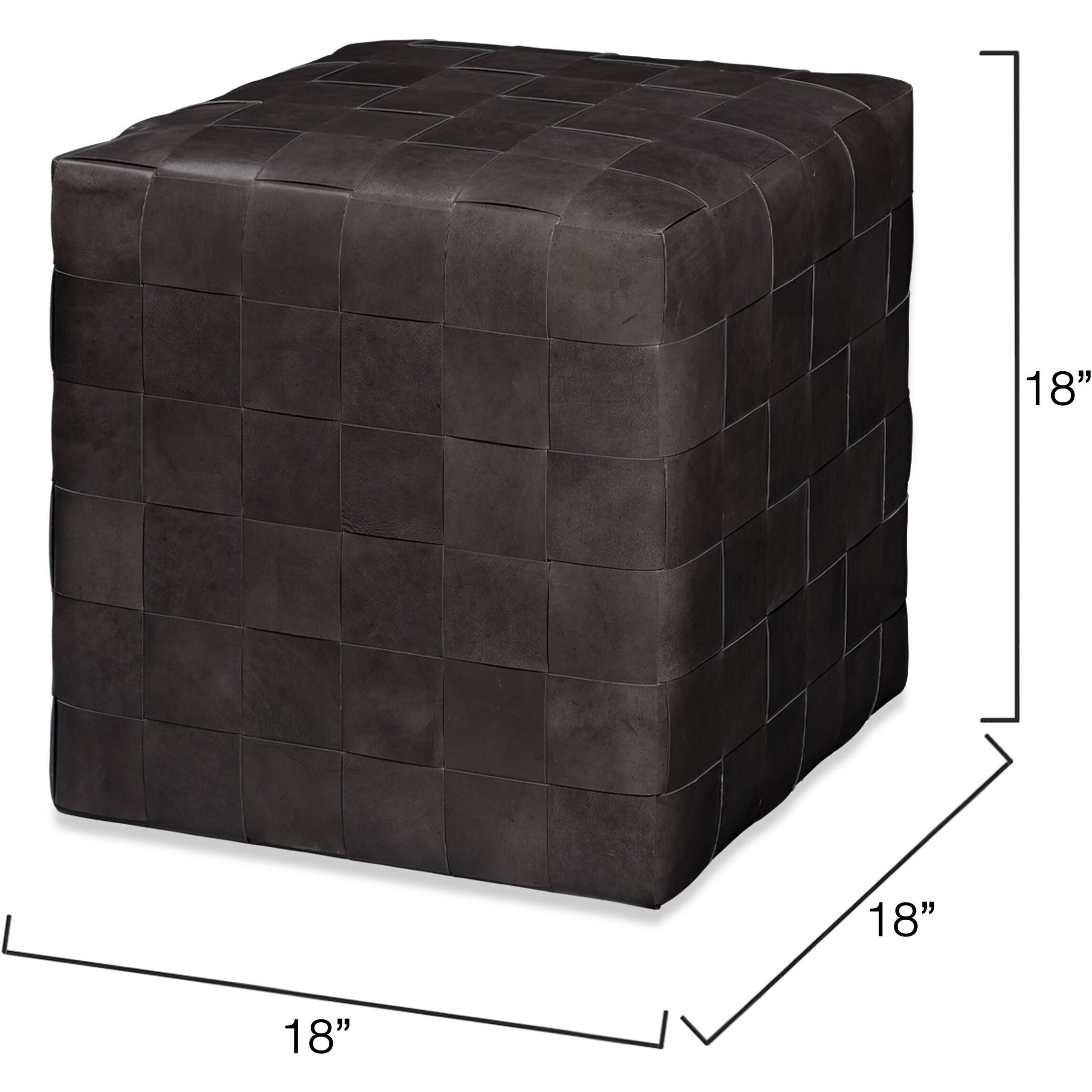 Ottoman 18 inch Dark Grey Ottoman