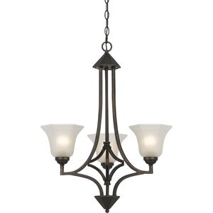 Signature 3 Light 24 inch Dark Bronze Chandelier Ceiling Light