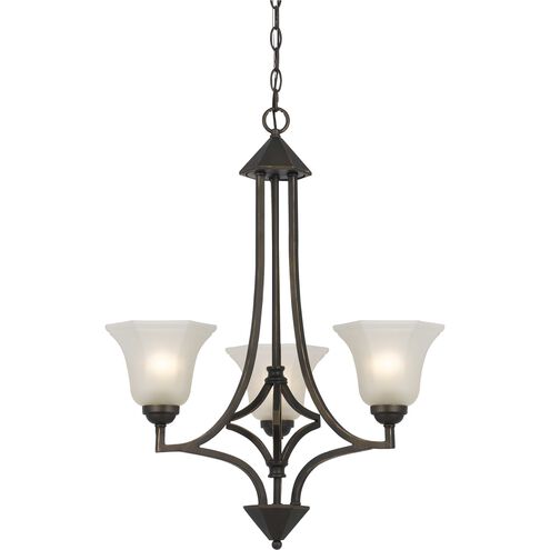 Signature 3 Light 24 inch Dark Bronze Chandelier Ceiling Light