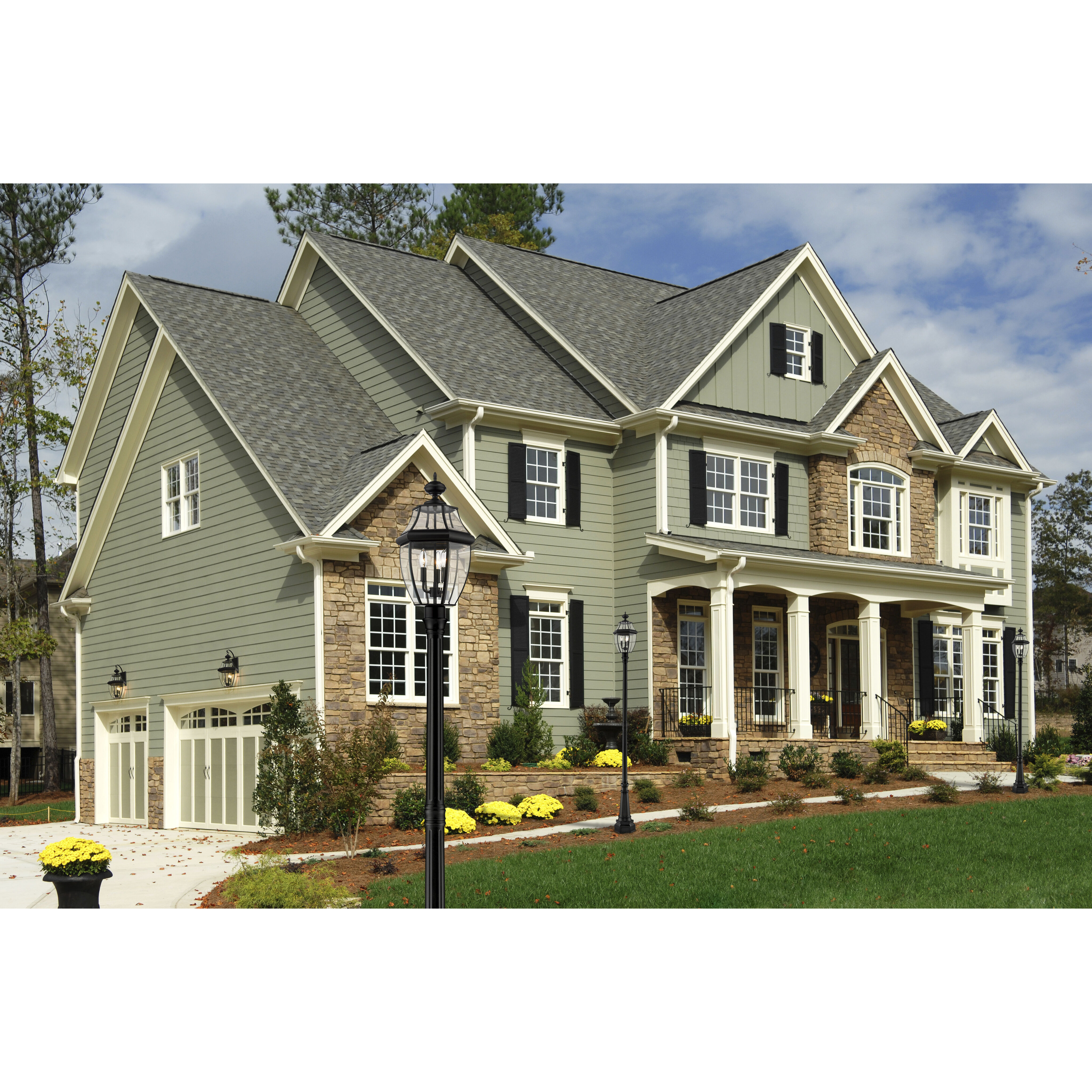 Westover 3 Light 102.25 inch Black Outdoor Post Mounted Fixture