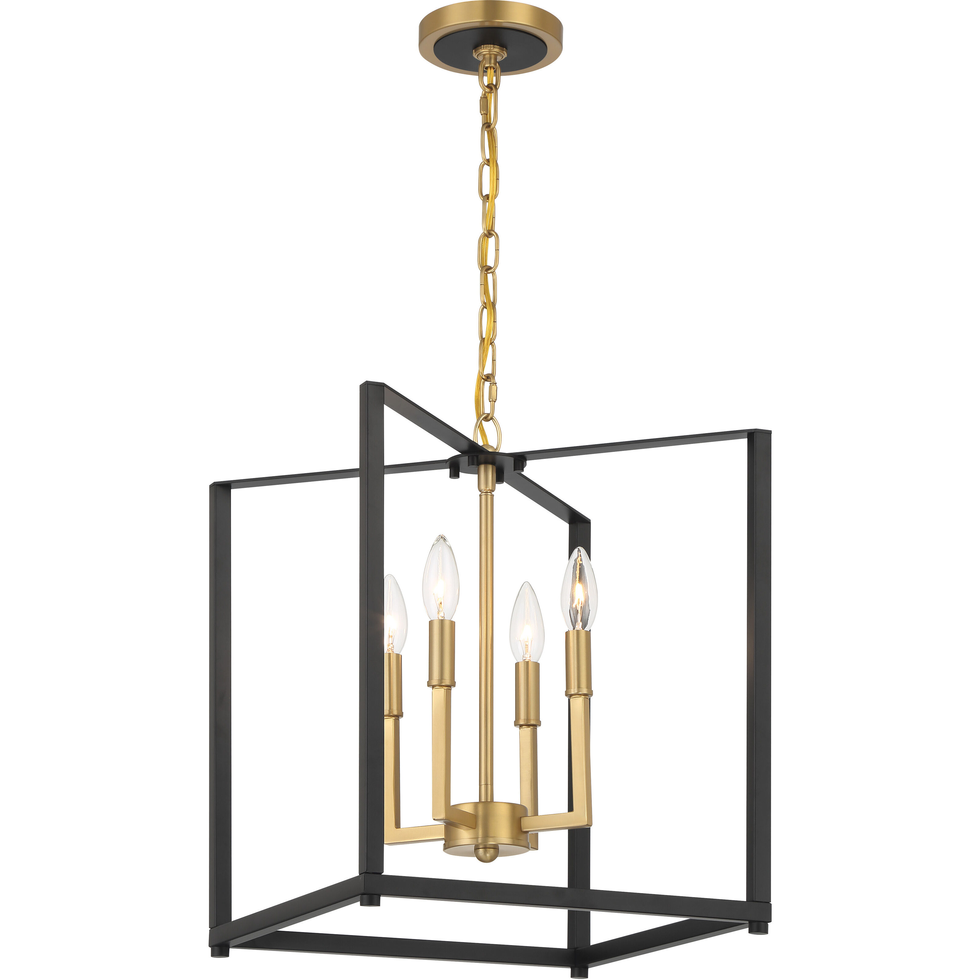 Colwick 4 Light 13.75 inch Matte Black and Signature Gold Pendant Ceiling Light