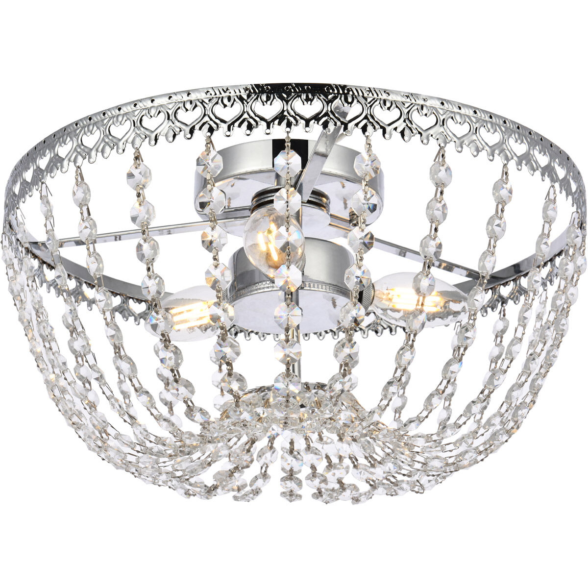 Kylie 3 Light 14 inch Chrome Flush Mount Ceiling Light