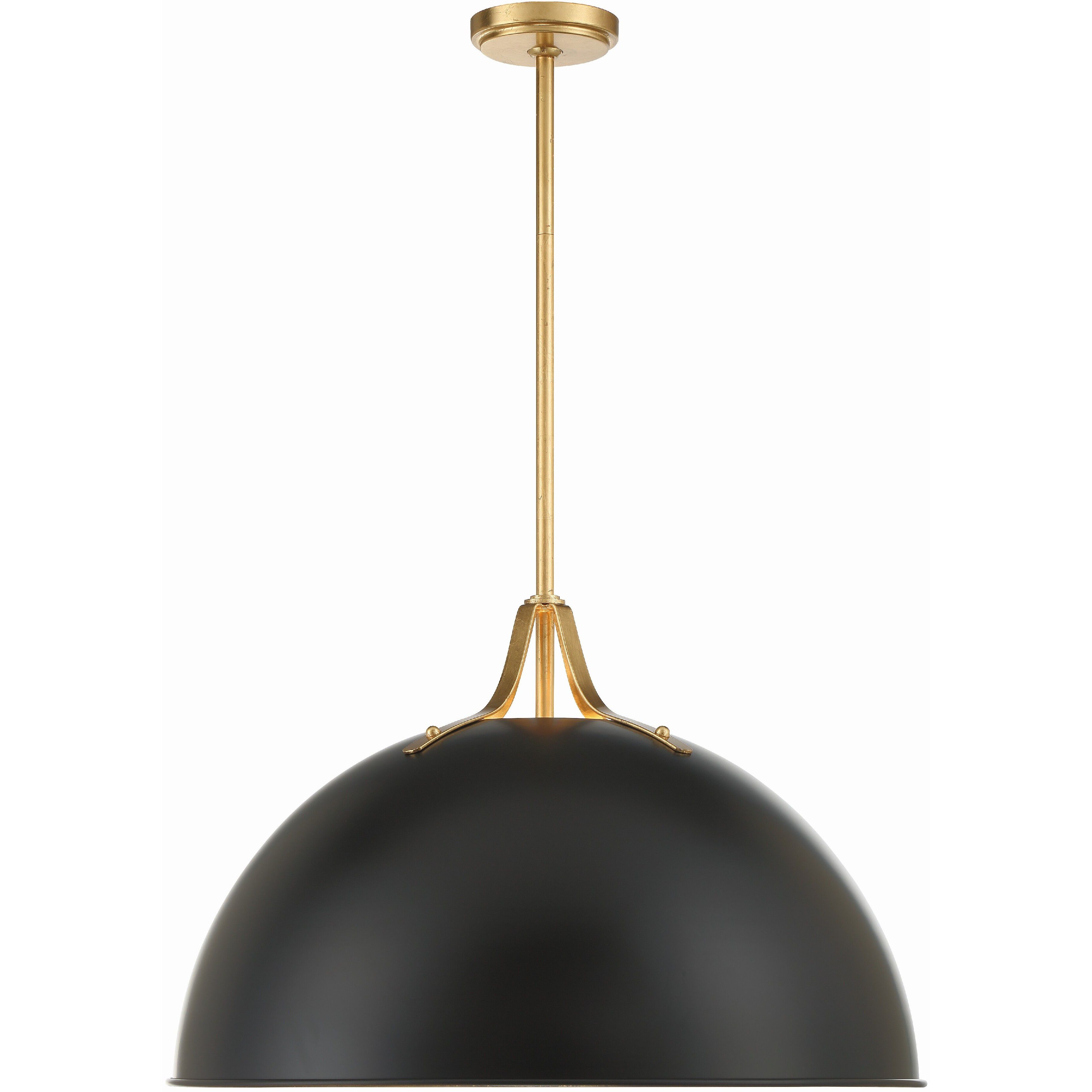 Soto 3 Light 23.5 inch Matte Black and Antique Gold Pendant Ceiling Light
