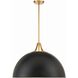 Soto 3 Light 23.5 inch Matte Black and Antique Gold Pendant Ceiling Light
