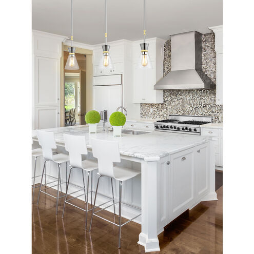 Modley 1 Light 6 inch Polished Chrome with Yellow and Clear Mini Pendant Ceiling Light