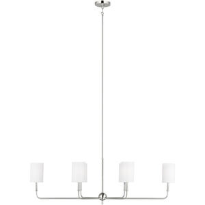 Foxdale 6 Light 44 inch Brushed Nickel Linear Chandelier Ceiling Light in Brushed Nickel Silver