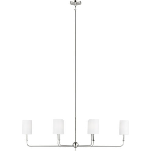Foxdale 6 Light 44 inch Brushed Nickel Linear Chandelier Ceiling Light
