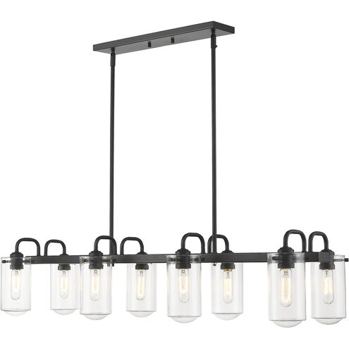 Delaney 8 Light 44 inch Matte Black Linear Chandelier Ceiling Light