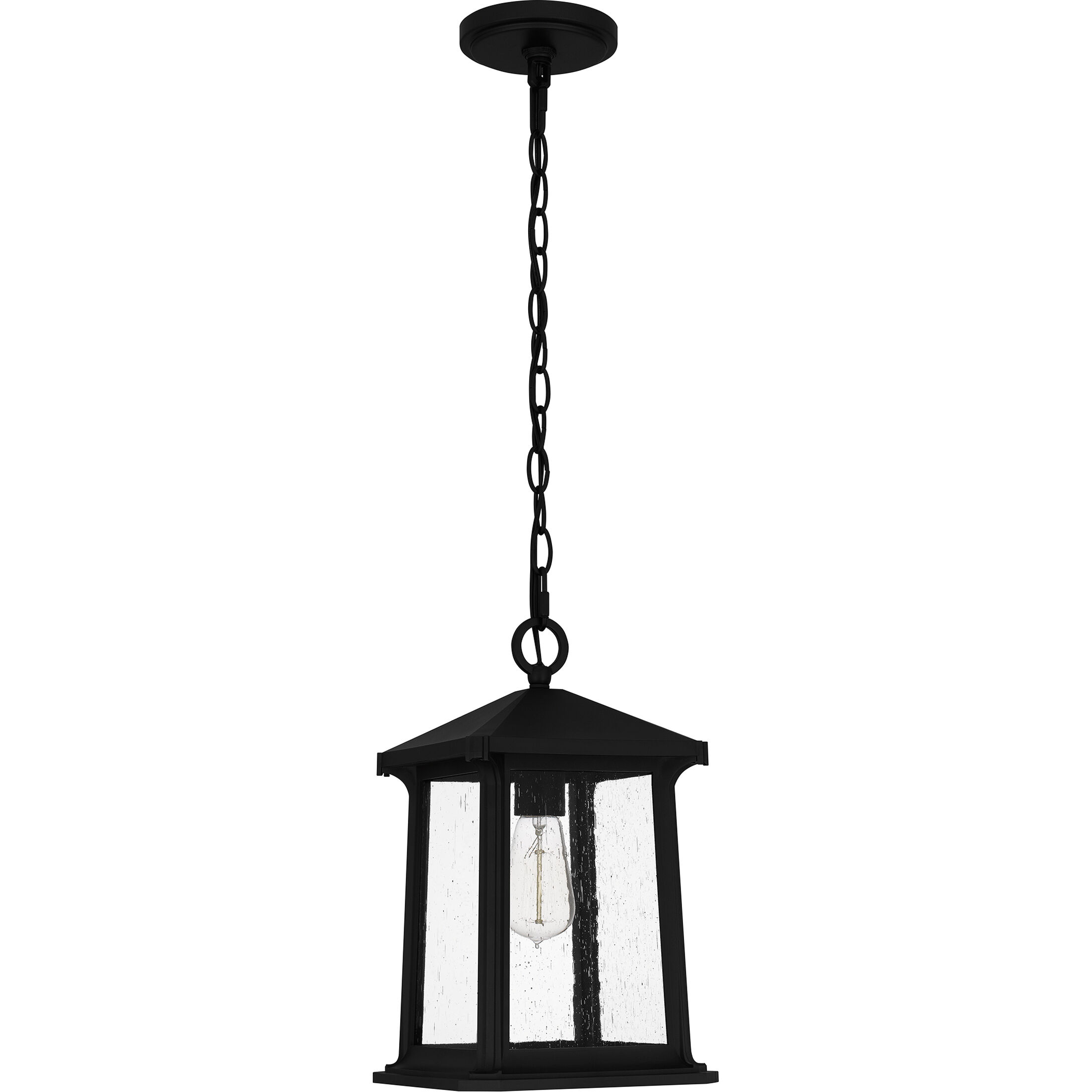 Satterfield 1 Light 9 inch Matte Black Outdoor Hanging Lantern
