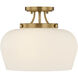 Octave 3 Light 13 inch Warm Brass Semi-Flush Ceiling Light, Essentials