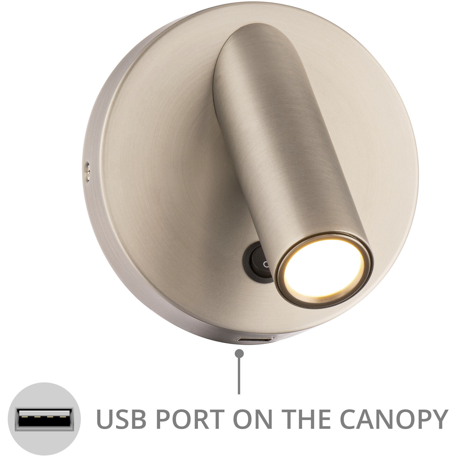 Aspire Reading Light Wall Light in Brushed Nickel