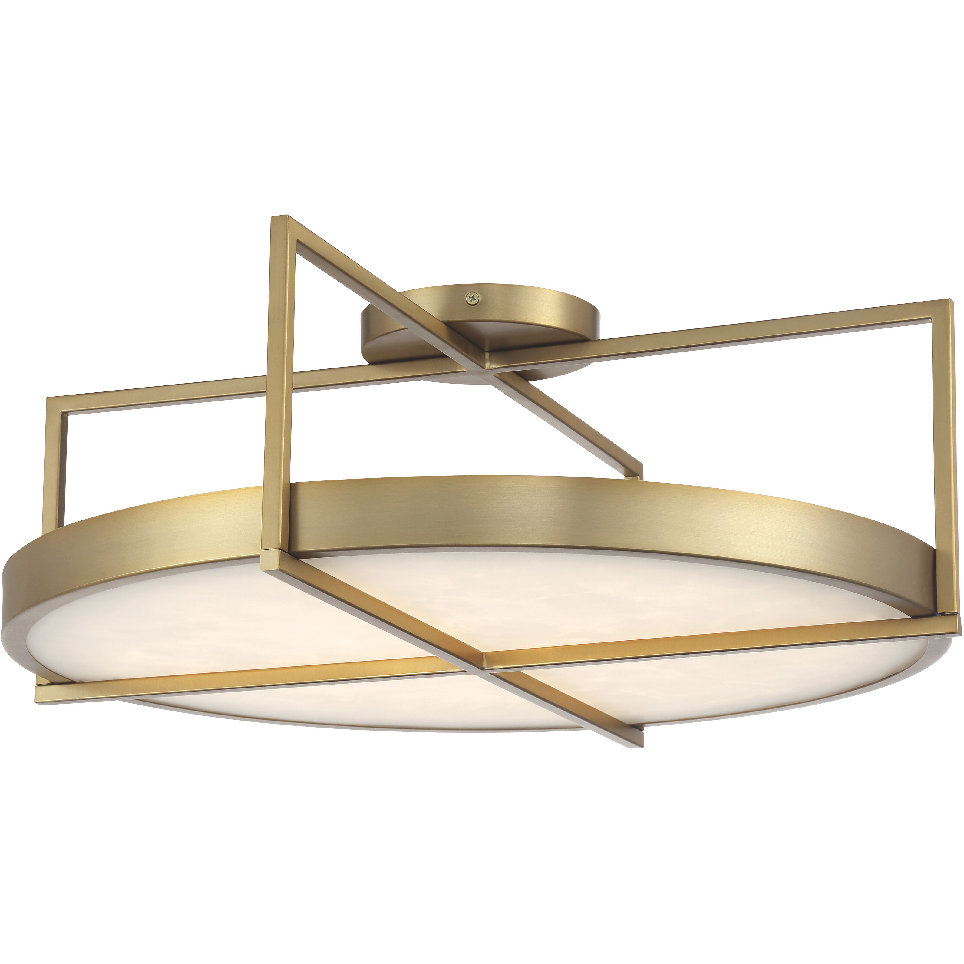 Boada LED 24 inch Soft Brass Semi Flush Mount Ceiling Light