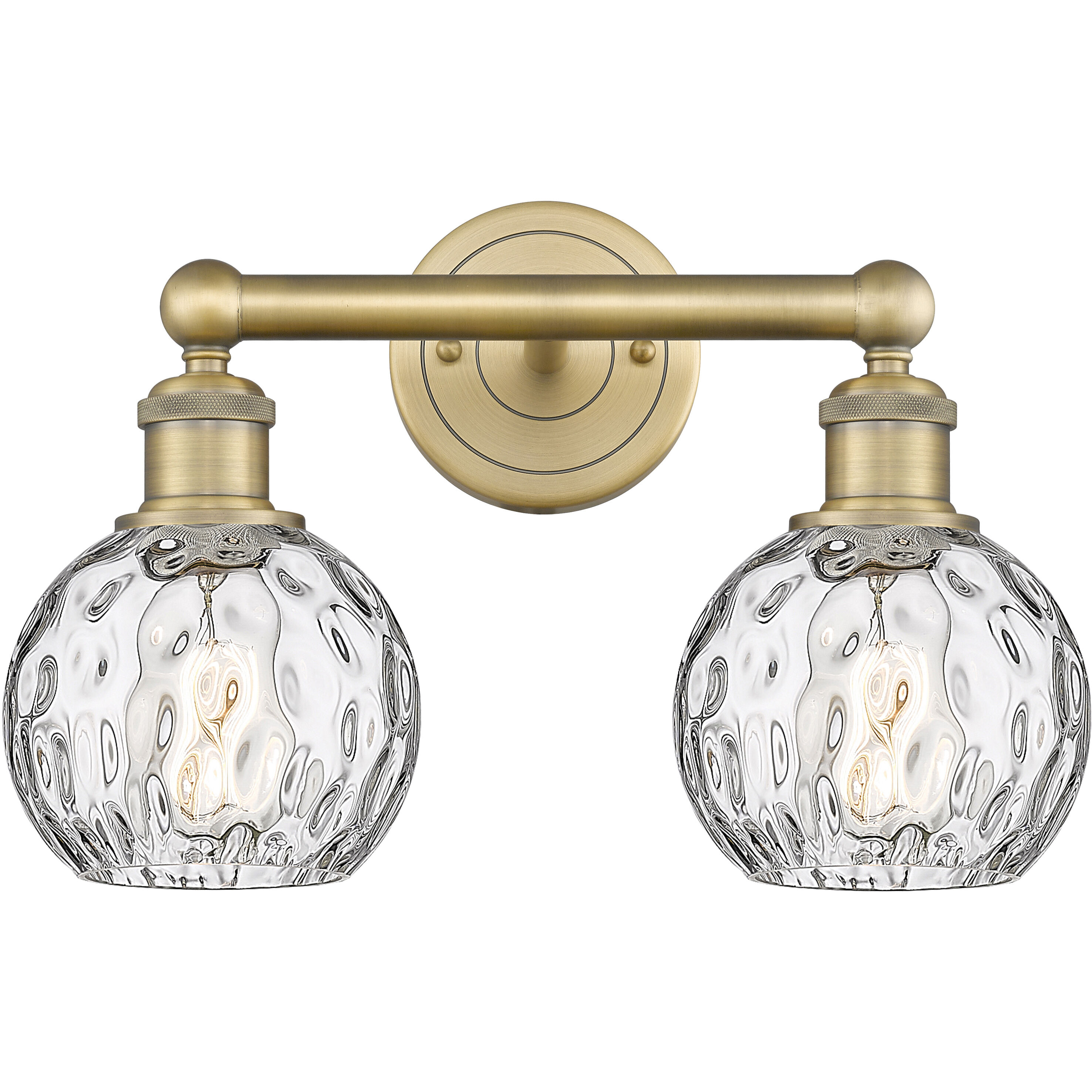 Athens Water Glass 2 Light 15 inch Brushed Brass Bath Vanity Light Wall Light