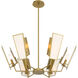 Ricochet 6 Light 32 inch Soft Brass Chandelier Ceiling Light