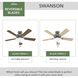 Swanson 44 inch Matte Silver with Autumn Walnut/Natural Wood Blades Ceiling Fan