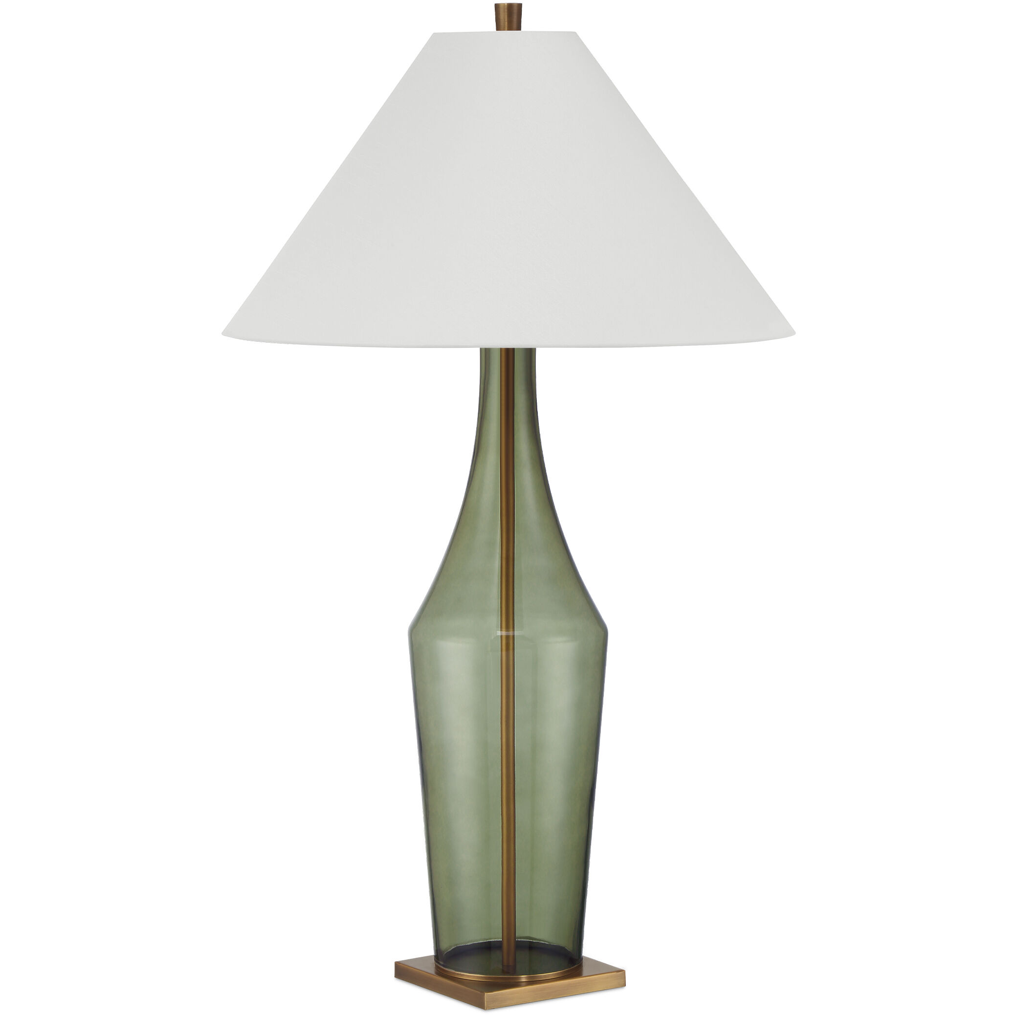 Olive Green 34 inch 150.00 watt Green/Antique Brass Table Lamp Portable Light