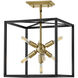 Lisa McDennon Aros 7 Light 13 inch Black with Warm Brass Indoor Pendant Ceiling Light, Convertible to Semi-Flush