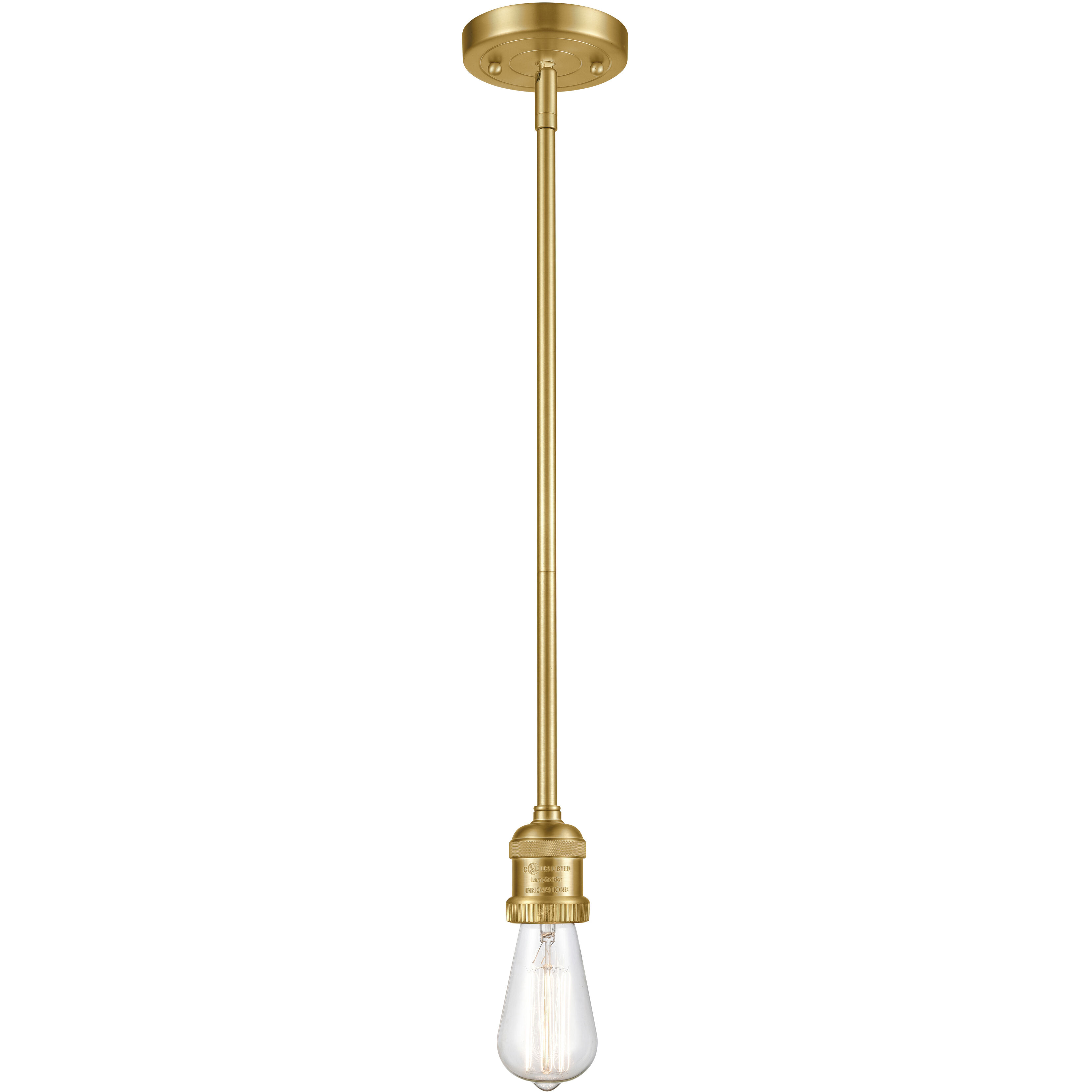 Franklin Restoration Bullet 1 Light 12 inch Satin Gold Mini Pendant Ceiling Light in Incandescent, Seedy