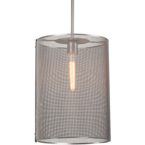 Uptown Mesh 1 Light 12.2 inch Beige Silver Pendant Ceiling Light in Exposed Bulb, Metallic Beige Silver, E26 Incandescent, Oversized
