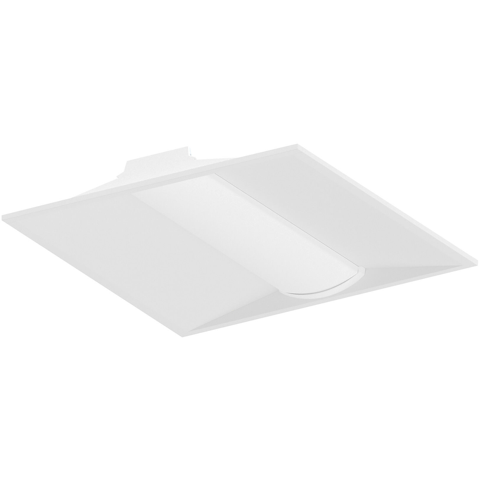 Center Basket LED 23 inch White Troffer Ceiling Light, 2'x2' with Selectable Wattage & CCT