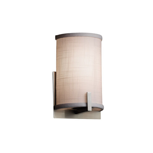Textile LED 5.5 inch Brushed Nickel ADA Wall Sconce Wall Light in 700 Lm LED, White