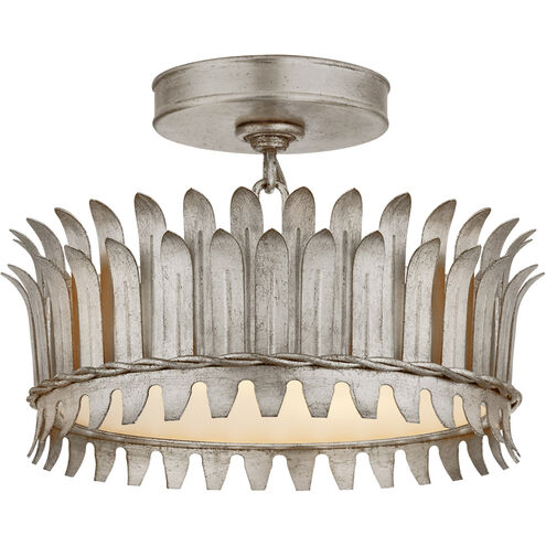 Suzanne Kasler Leslie LED 12 inch Burnished Silver Leaf Semi-Flush Mount Ceiling Light