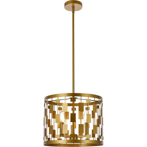 Levante 3 Light 14 inch Brass Pendant Ceiling Light