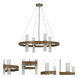 Hempstead 8 Light 32 inch Wood and Antique Brass Chandelier Ceiling Light