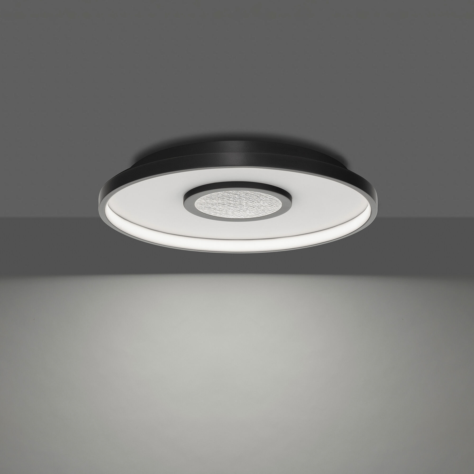 Pinpoint LED 16.38 inch Black Flush Mount Ceiling Light in 2700K, dweLED