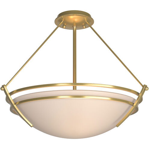 Presidio Tryne 3 Light 18 inch Modern Brass Semi-Flush Ceiling Light in Sand