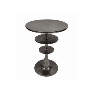 Round 15.4 inch Silver Antique Accent Table