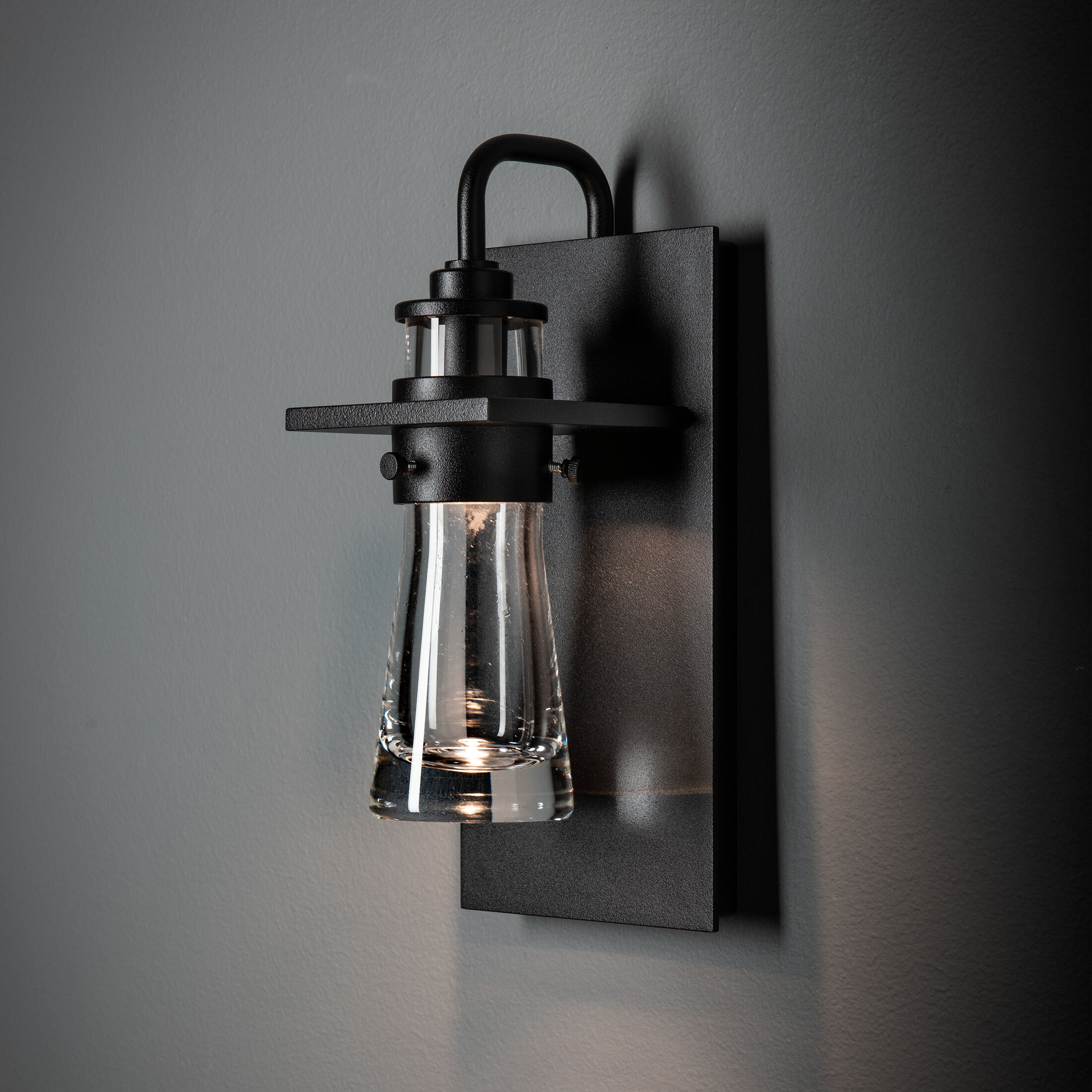 Erlenmeyer 1 Light 11.2 inch Coastal Black Outdoor Sconce, Medium