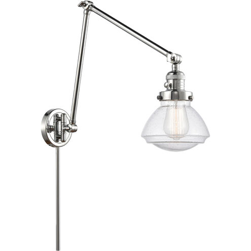 Olean 28 inch 3.50 watt Polished Chrome Swing Arm Wall Light, Franklin Restoration