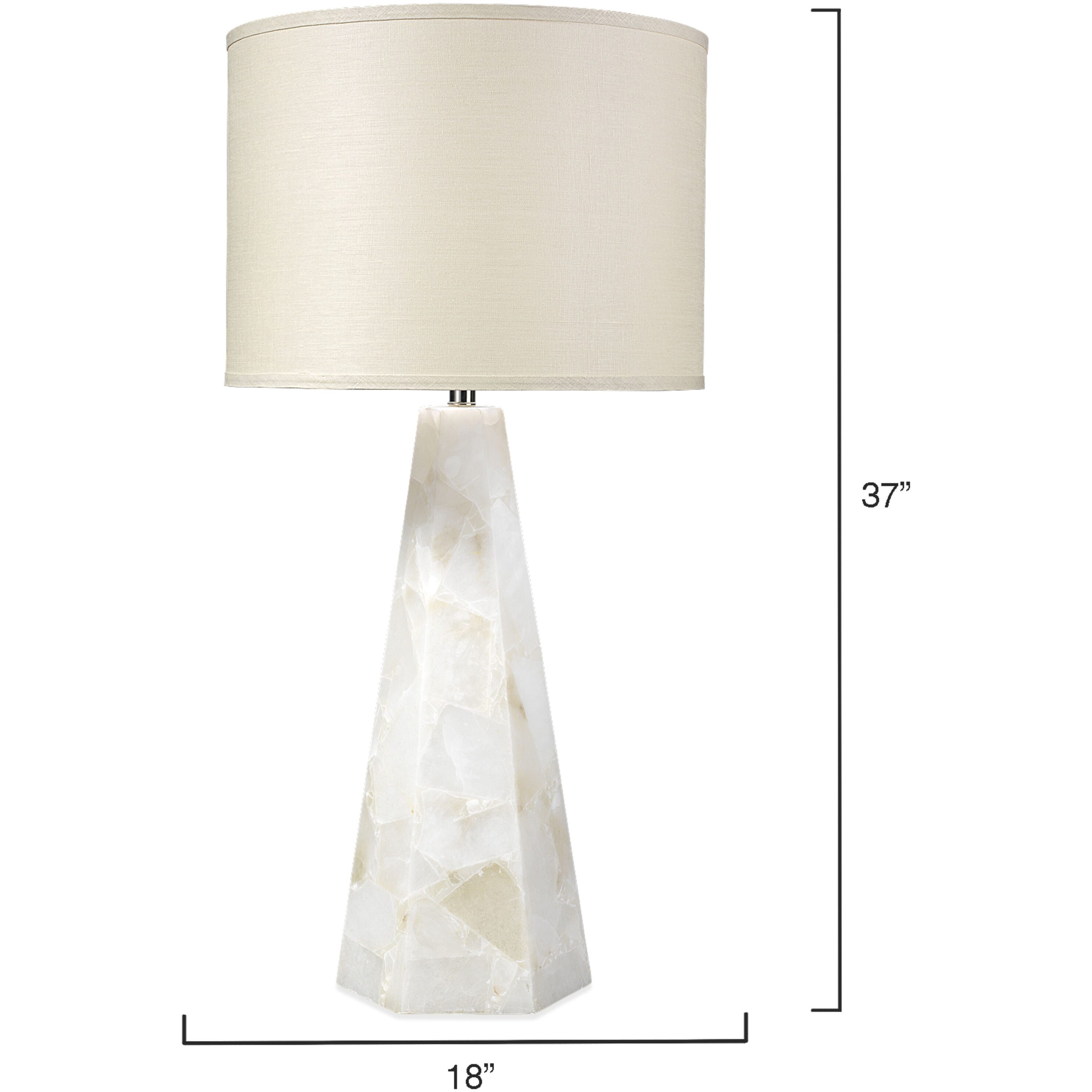 Borealis 37 inch 150.00 watt Alabaster Table Lamp Portable Light, Hexagon