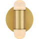 Capsule 2 Light 7.5 inch Brushed Brass/Clear Wall Sconce Wall Light